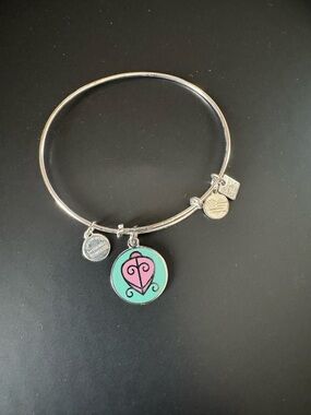 Alex and Ani Silver-Toned Pink and Turquoise “The Way Home” Charm Bracelet